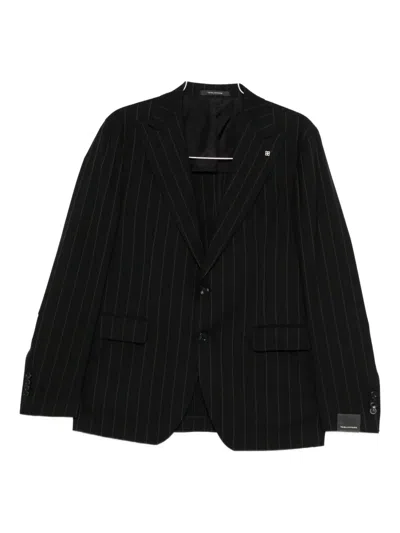 Tagliatore Pinstripe Suit In Black