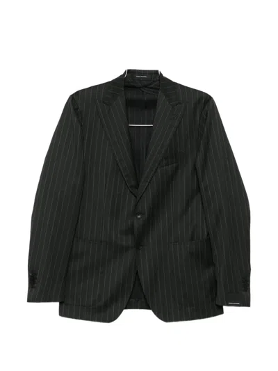 Tagliatore Pinstripe Suit In Black