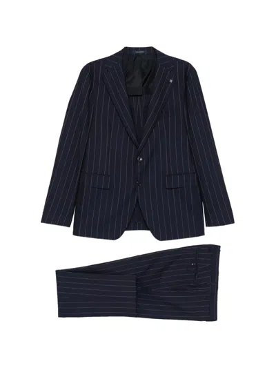 Tagliatore Pinstripe Suit In Blue