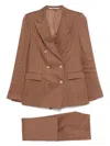 Tagliatore Pinstripe Suit In Brown