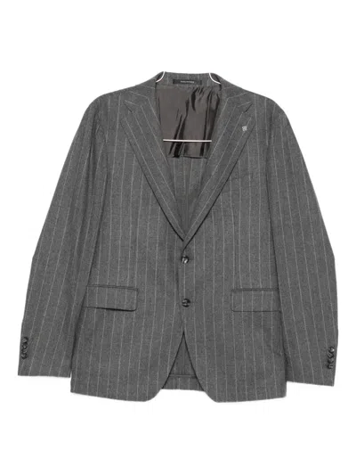 Tagliatore Pinstripe Suit In Gray