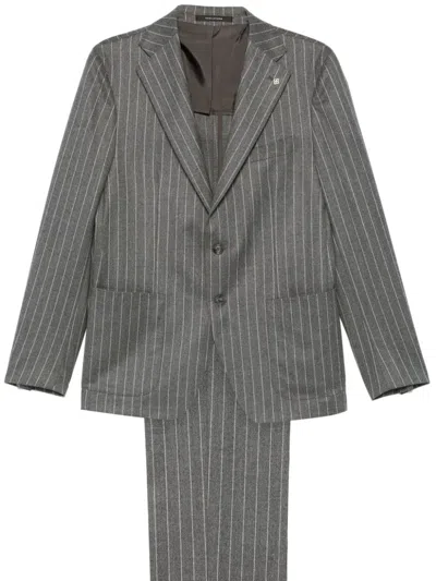 Tagliatore Pinstripe Suit In Grey