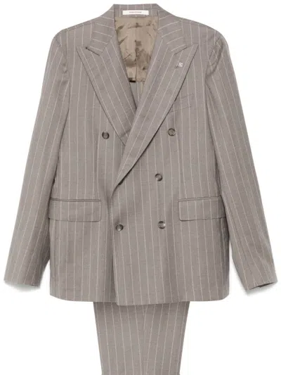 Tagliatore Pinstripe Suit In Grey