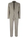 Tagliatore Pinstripe Suit In Wool And Silk In Neutral