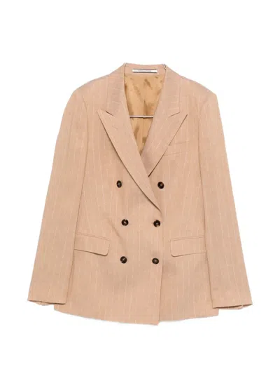 Tagliatore Pinstripe Suit Tailoring In Brown