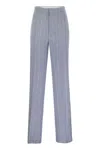 Tagliatore Women Pinstripe Trousers In Linen And Stretch Cotton
