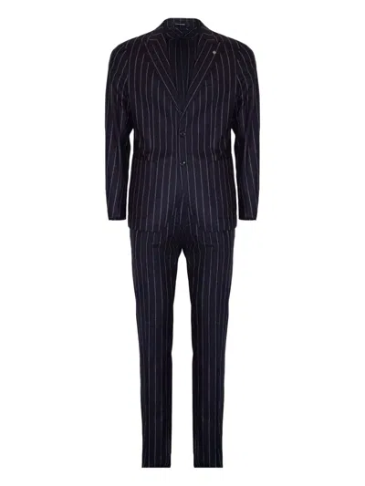 Tagliatore Pinstripe Two-button Suit In Blue