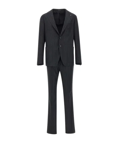 Tagliatore Pinstripe Two Piece Suit In Gray