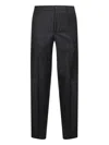 Tagliatore Grey Pinstripe Virgin Wool Garcon Trousers In Black