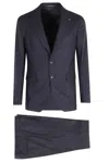 Tagliatore Pinstripe Wool Suit With Spear Lapel In Multi
