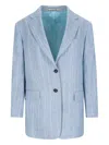 Tagliatore Pinstriped Blazer In Blue