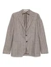 Tagliatore Pinstriped Blazer In Gray