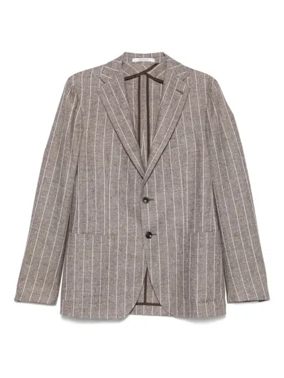 Tagliatore Pinstriped Blazer In Gray