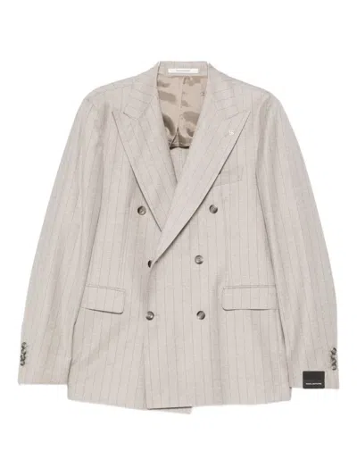 Tagliatore Pinstriped Blazer In Neutral