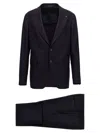 Tagliatore Pinstripe Single-breasted Suit In Blue