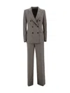 Tagliatore Double-breasted Pinstripe Tailored Suit In Gray