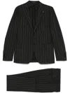 Tagliatore Pinstriped Suit In Grey