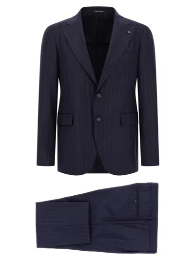 TAGLIATORE PINSTRIPED TWO-PIECE SUIT IN SUPER 110'S WOOL
