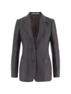 Tagliatore Structured Wool Jacket With Subtle Striped Pattern In Gray