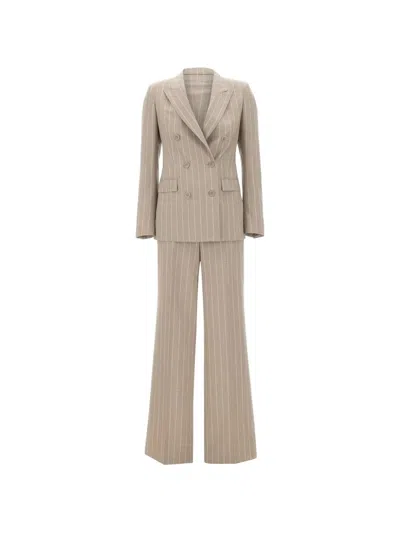 Tagliatore Pinstripe-pattern Double-breasted Suit In Neutral
