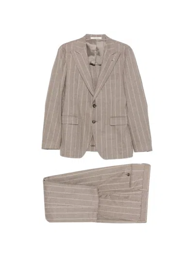 Tagliatore Long-sleeved Suit Jacket And Trousers Set In Multi