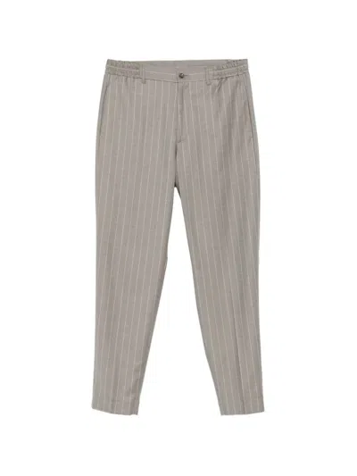 Tagliatore Pinstripe-pattern Trousers In Brown