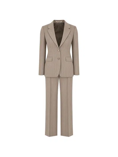 Tagliatore Pinstripe-pattern Trousers Suit In Brown