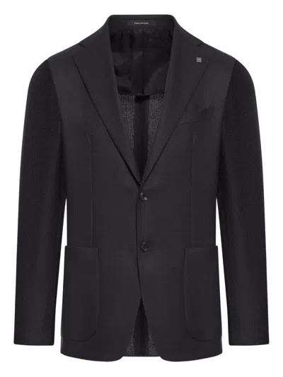 TAGLIATORE PIQUE-WEAVE SINGLE-BREASTED BLAZER
