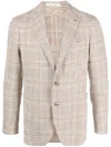 Tagliatore Plaid-check Print Blazer In Neutrals