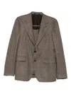 Tagliatore Plaid-pattern Blazer In Brown