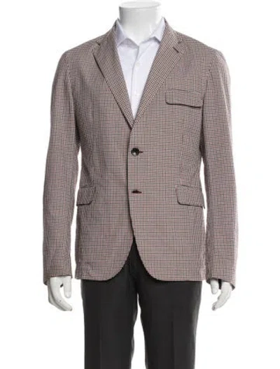 Pre-owned Tagliatore Plaid Print Blazer In Multicolor