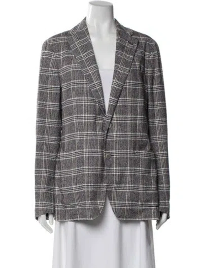 Pre-owned Tagliatore Plaid Print Sport Coat In Blue