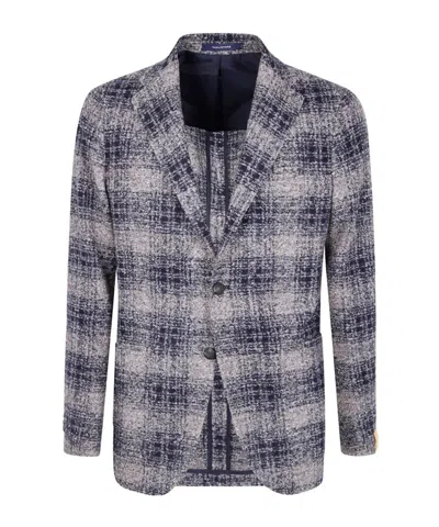 TAGLIATORE PLAID SINGLE-BREASTED JACKET