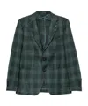 Tagliatore Check-pattern Notched-lapels Blazer In Gray