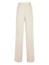 Tagliatore High-waisted Wide-leg Trousers With Pleated Front In Neutral