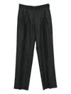 Tagliatore Pleated Belted Trousers In Black