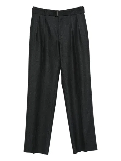 Tagliatore Pleated Belted Trousers In Black