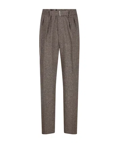 Tagliatore Pleated Belted Trousers In Neutral