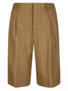 Tagliatore Pleated Brown Tailored Shorts With Belt Loops In Brown