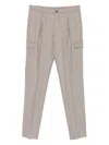 Tagliatore Pleated Cargo-pockets Trousers In Gray
