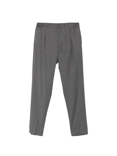 Tagliatore Pleated Drawstring Trousers In Gray