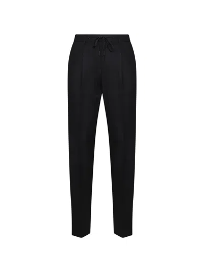 Tagliatore Pleated Drawstring Trousers In Black