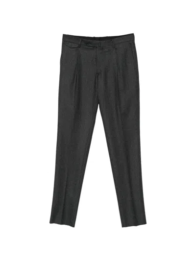 Tagliatore Pleated Melton Trousers In Gray