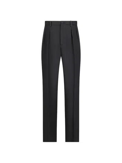 Tagliatore Pleated Pressed-crease Trousers In Black