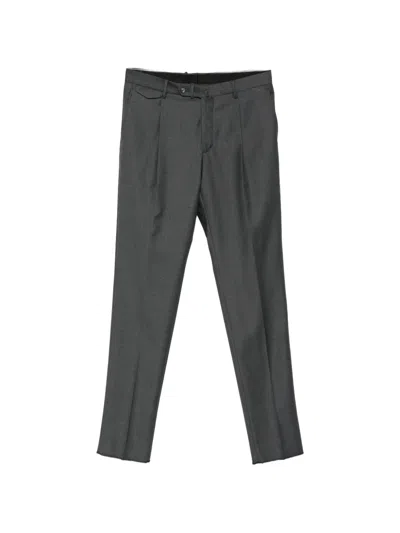 Tagliatore Pleated Pressed-crease Trousers In Gray