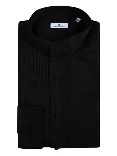 Tagliatore Pleated Shirt In Black