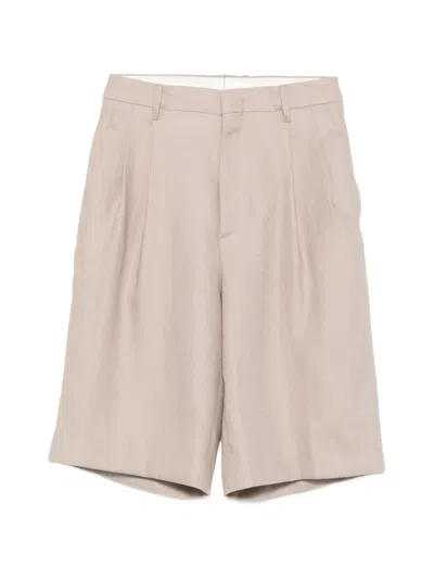 Tagliatore Pleated Shorts In Brown
