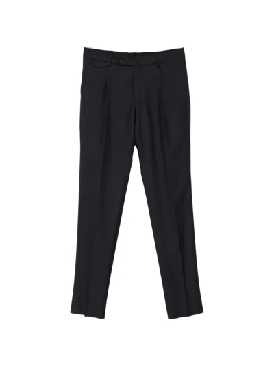 Tagliatore Pleated Straight-leg Trousers In Blue
