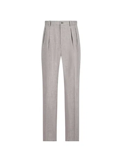 Tagliatore Pleated Straight-leg Trousers In Gray