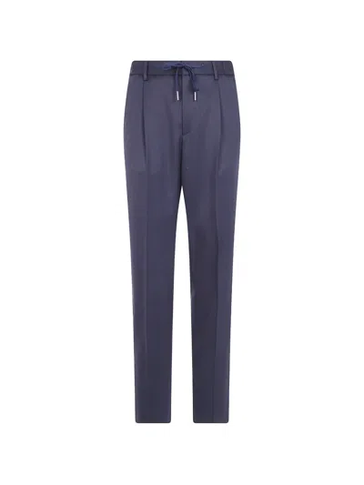Tagliatore Pleated Tailored Trousers In Blue